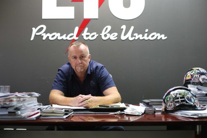 ETU state secretary Peter Ong ETU state secretary Peter Ong sitting in his Brisbane office.