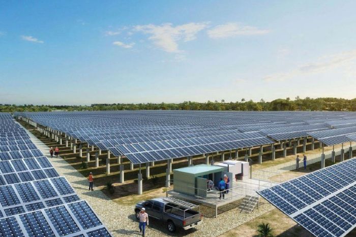 Solar farm Artist impression of a solar farm